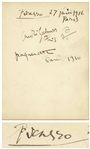 Pablo Picasso Autograph From 1916 -- With University Archives COA